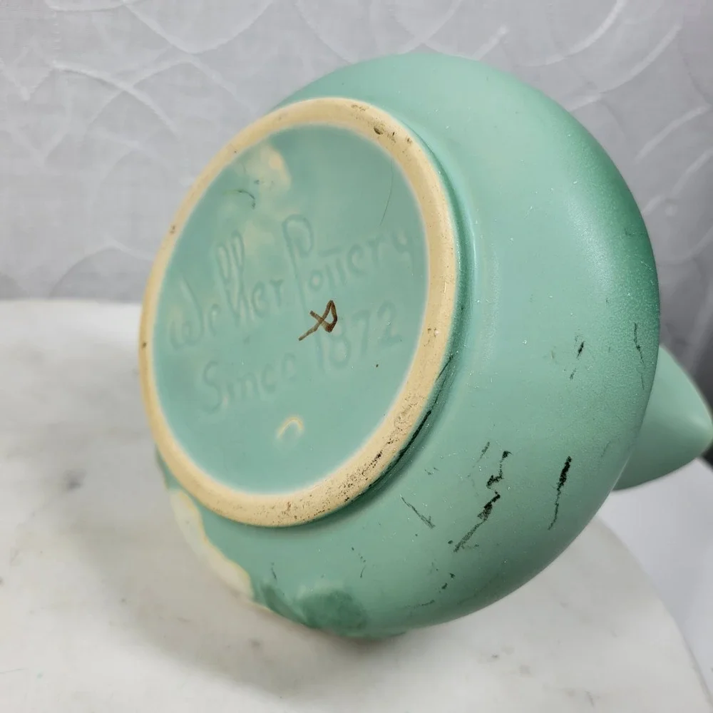 Rare Weller Pottery pitcher (made in Ohio) gorgeous green